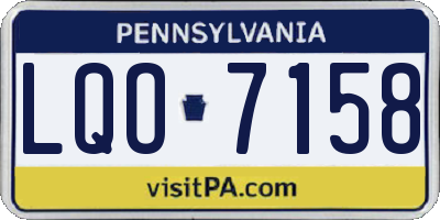 PA license plate LQO7158