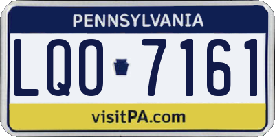 PA license plate LQO7161