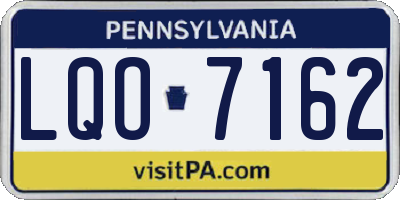 PA license plate LQO7162