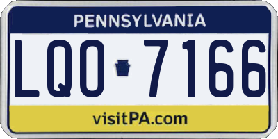 PA license plate LQO7166