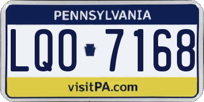 PA license plate LQO7168