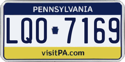PA license plate LQO7169