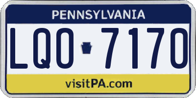 PA license plate LQO7170