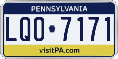 PA license plate LQO7171