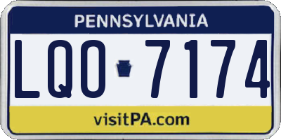 PA license plate LQO7174