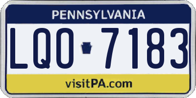 PA license plate LQO7183