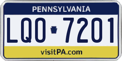 PA license plate LQO7201