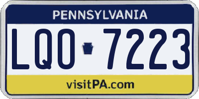 PA license plate LQO7223
