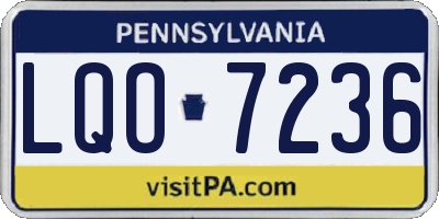 PA license plate LQO7236