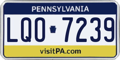 PA license plate LQO7239