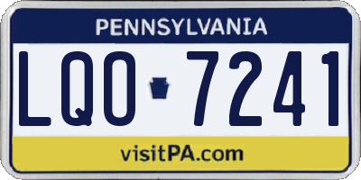 PA license plate LQO7241