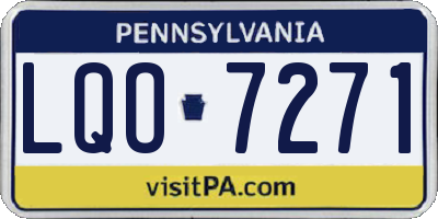 PA license plate LQO7271