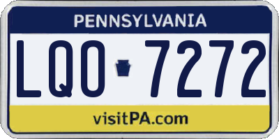 PA license plate LQO7272