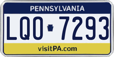 PA license plate LQO7293