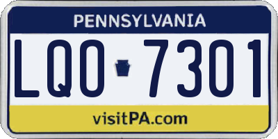 PA license plate LQO7301