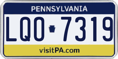 PA license plate LQO7319