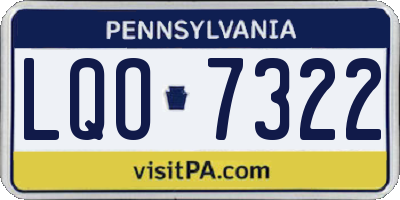 PA license plate LQO7322