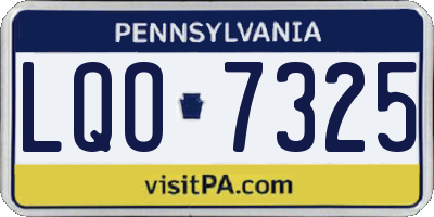 PA license plate LQO7325