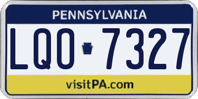 PA license plate LQO7327