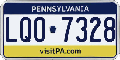 PA license plate LQO7328