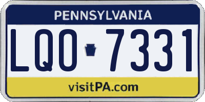 PA license plate LQO7331