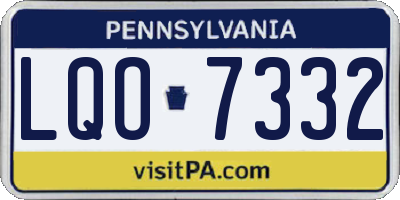 PA license plate LQO7332
