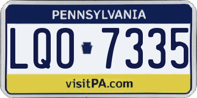 PA license plate LQO7335