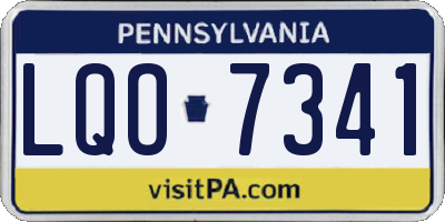 PA license plate LQO7341