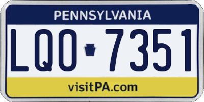 PA license plate LQO7351