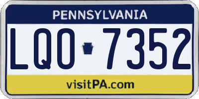 PA license plate LQO7352