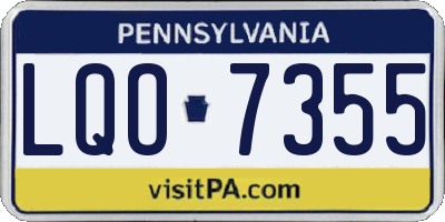 PA license plate LQO7355