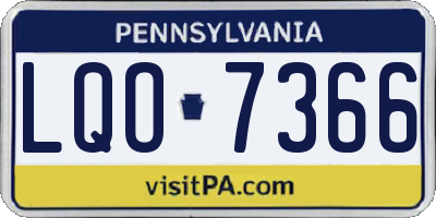 PA license plate LQO7366