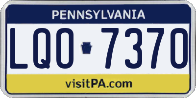 PA license plate LQO7370