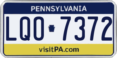 PA license plate LQO7372