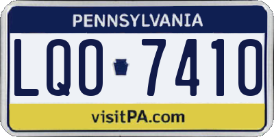 PA license plate LQO7410