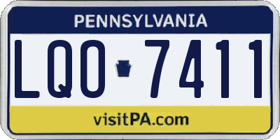 PA license plate LQO7411