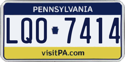 PA license plate LQO7414
