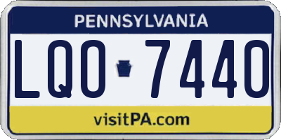 PA license plate LQO7440