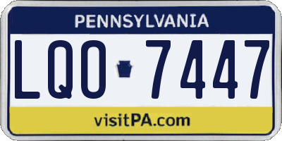 PA license plate LQO7447