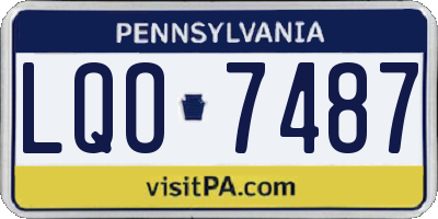 PA license plate LQO7487