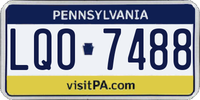 PA license plate LQO7488