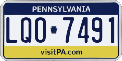 PA license plate LQO7491