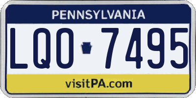 PA license plate LQO7495