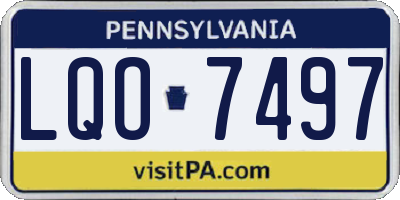 PA license plate LQO7497