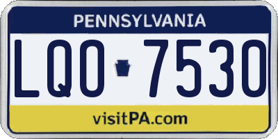 PA license plate LQO7530