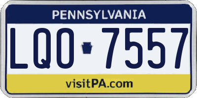 PA license plate LQO7557