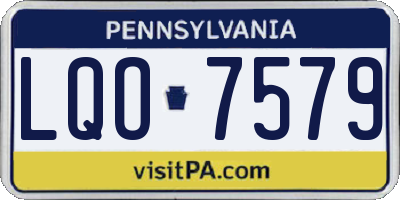 PA license plate LQO7579