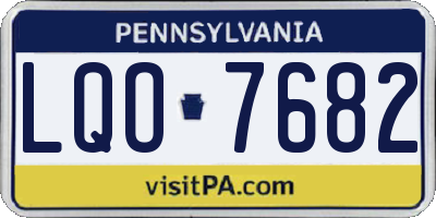 PA license plate LQO7682