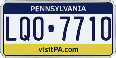 PA license plate LQO7710