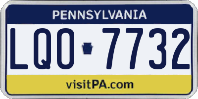 PA license plate LQO7732